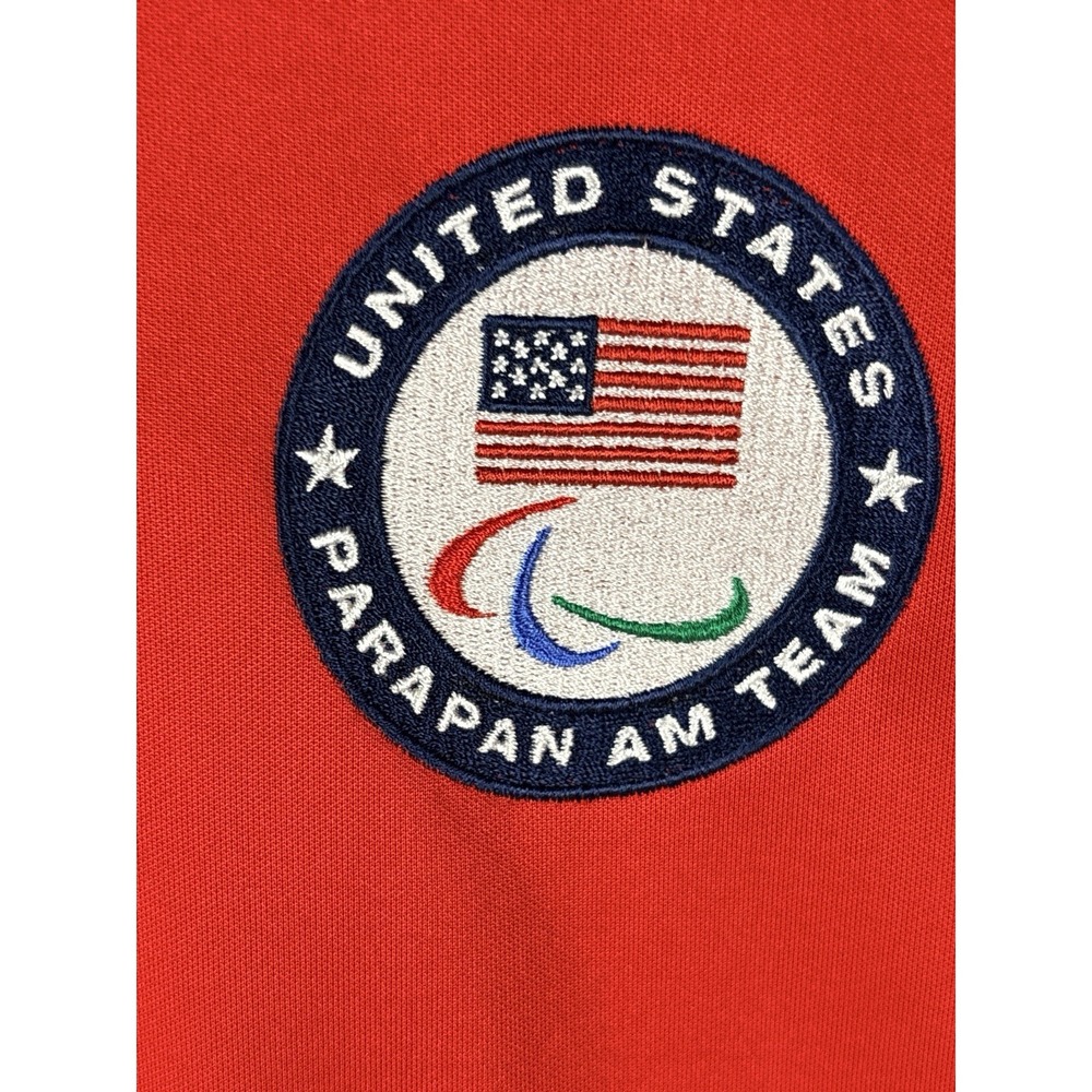 Nike Dri Fit Parapan AM Games Shirt Mens L Red Short Sleeve Polo RARE - Picture 3 of 7